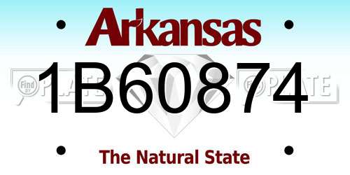 1B60874 Arkansas License Plate