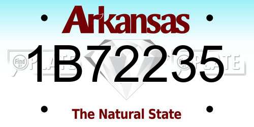 1B72235 Arkansas License Plate