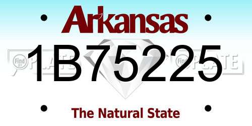 1B75225 Arkansas License Plate