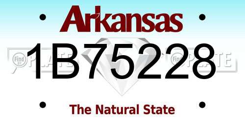 1B75228 Arkansas License Plate