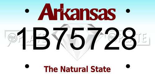 1B75728 Arkansas License Plate