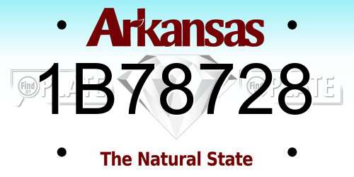 1B78728 Arkansas License Plate