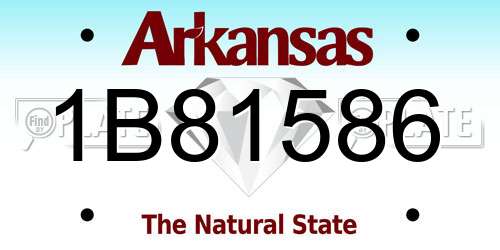 1B81586 Arkansas License Plate