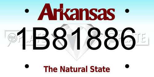 1B81886 Arkansas License Plate