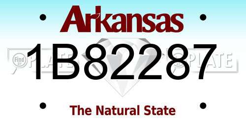 1B82287 Arkansas License Plate