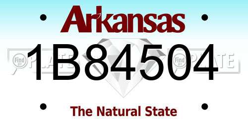 1B84504 Arkansas License Plate