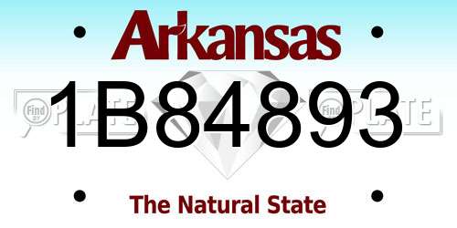 1B84893 Arkansas License Plate