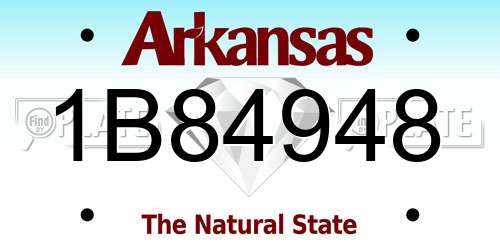 1B84948 Arkansas License Plate