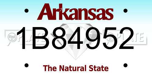 1B84952 Arkansas License Plate