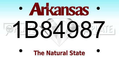 1B84987 Arkansas License Plate