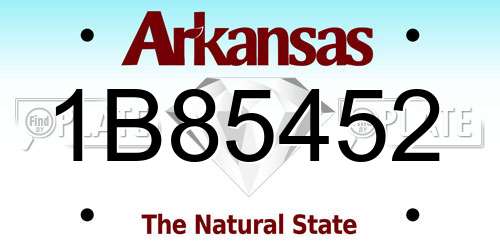 1B85452 Arkansas License Plate