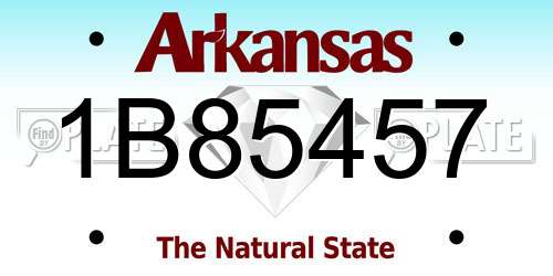 1B85457 Arkansas License Plate