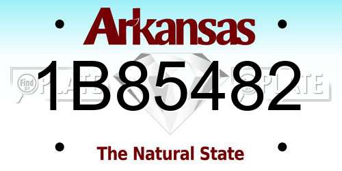 1B85482 Arkansas License Plate