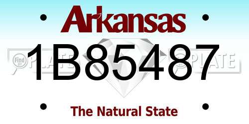 1B85487 Arkansas License Plate
