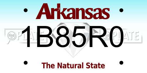 1B85R0 Arkansas License Plate