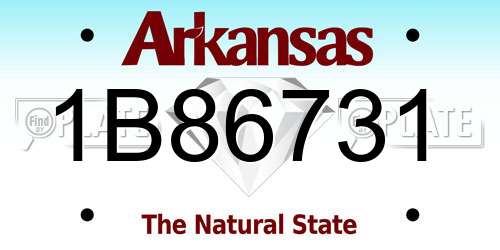 1B86731 Arkansas License Plate