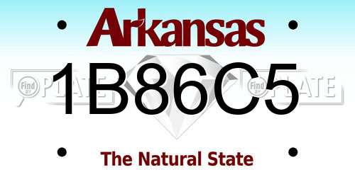 1B86C5 Arkansas License Plate