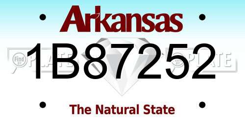 1B87252 Arkansas License Plate