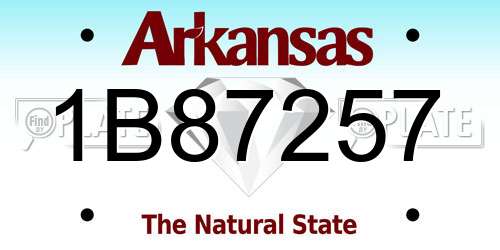1B87257 Arkansas License Plate