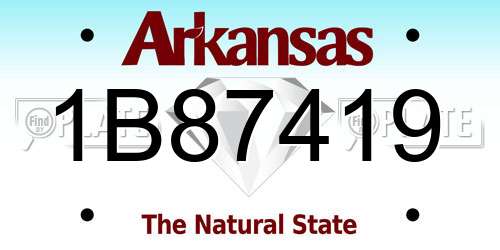 1B87419 Arkansas License Plate