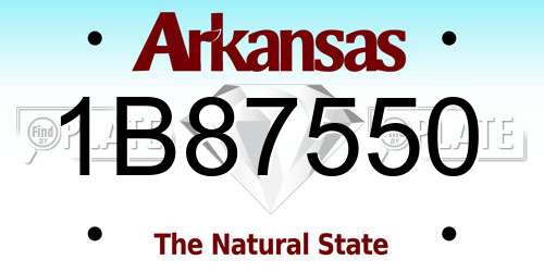 1B87550 Arkansas License Plate