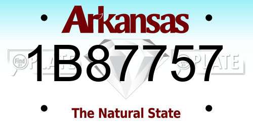 1B87757 Arkansas License Plate