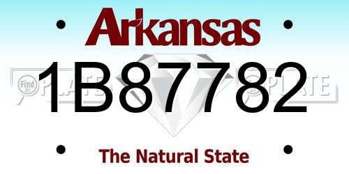 1B87782 Arkansas License Plate