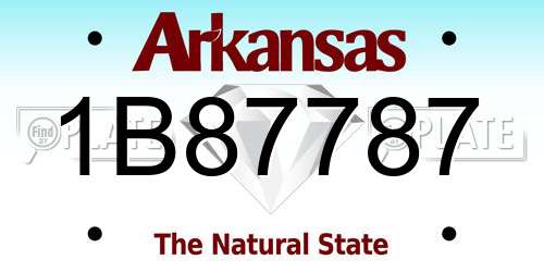 1B87787 Arkansas License Plate