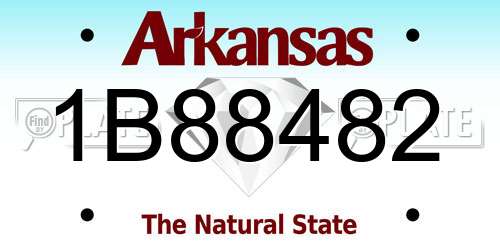 1B88482 Arkansas License Plate