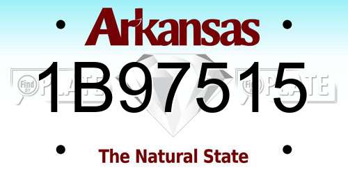 1B97515 Arkansas License Plate