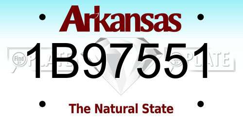 1B97551 Arkansas License Plate