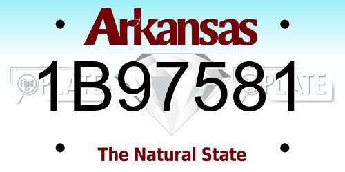 1B97581 Arkansas License Plate