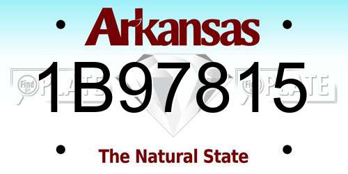 1B97815 Arkansas License Plate