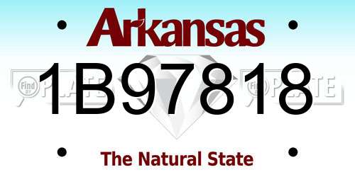1B97818 Arkansas License Plate