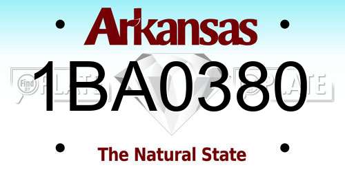 1BA0380 Arkansas License Plate