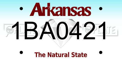 1BA0421 Arkansas License Plate