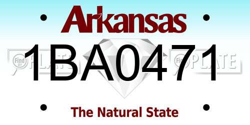 1BA0471 Arkansas License Plate