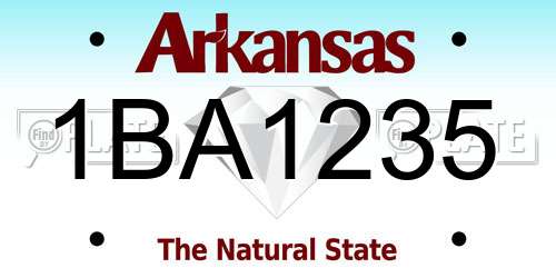 1BA1235 Arkansas License Plate