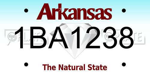 1BA1238 Arkansas License Plate