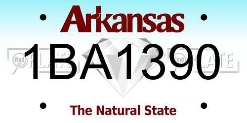 1BA1390 Arkansas License Plate