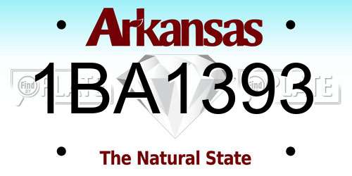 1BA1393 Arkansas License Plate