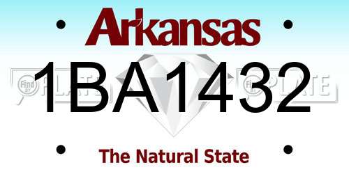 1BA1432 Arkansas License Plate
