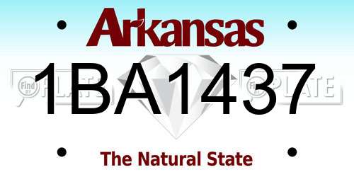 1BA1437 Arkansas License Plate