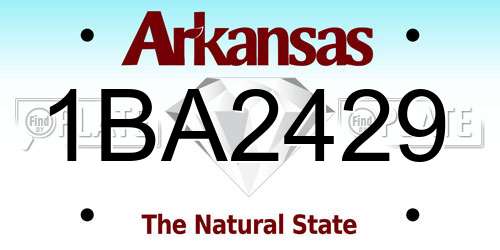 1BA2429 Arkansas License Plate