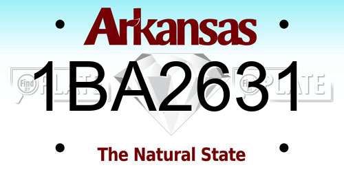 1BA2631 Arkansas License Plate