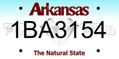 1BA3154 Arkansas License Plate