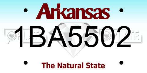 1BA5502 Arkansas License Plate
