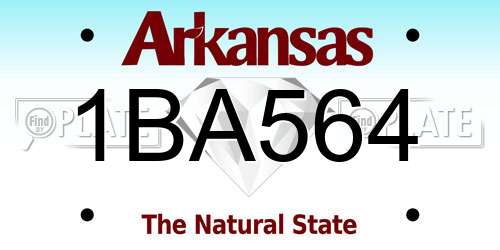 1BA564 Arkansas License Plate