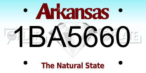 1BA5660 Arkansas License Plate