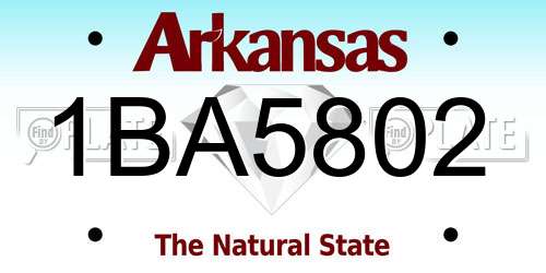 1BA5802 Arkansas License Plate